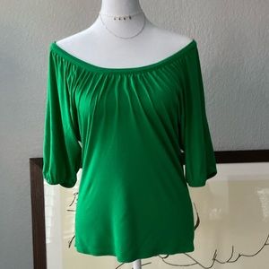 French Connection Kelly green soft cotton jersey top